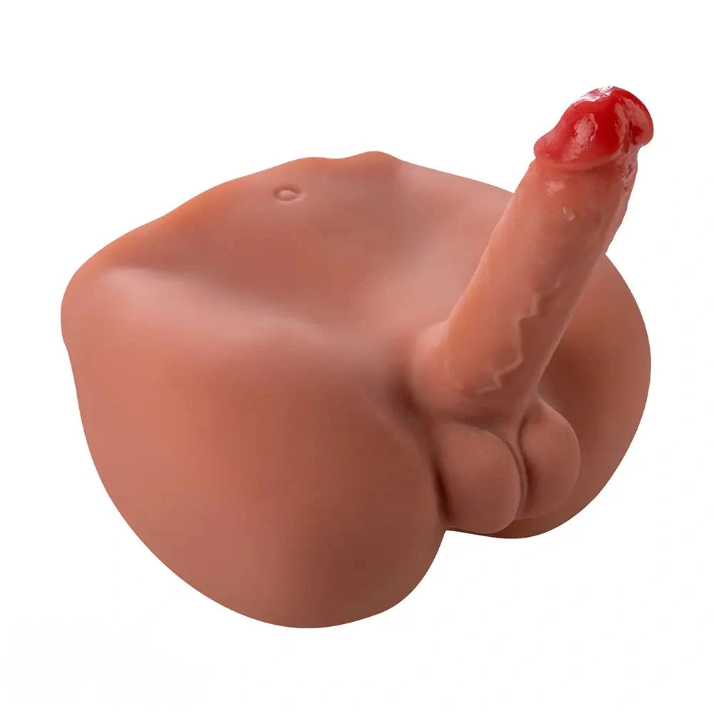 6.1in Realistic Veins Vibrating Thrusting Torso Dildo Real Skin Auto Sex Torso