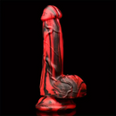 6.1in Silicone Soft Red Black Dildo For G-Spot Anal Stimulation Women Men