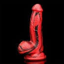 6.1in Silicone Soft Red Black Dildo For G-Spot Anal Stimulation Women Men