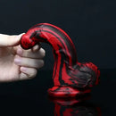 6.1in Silicone Soft Red Black Dildo For G-Spot Anal Stimulation Women Men