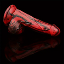 6.1in Silicone Soft Red Black Dildo For G-Spot Anal Stimulation Women Men