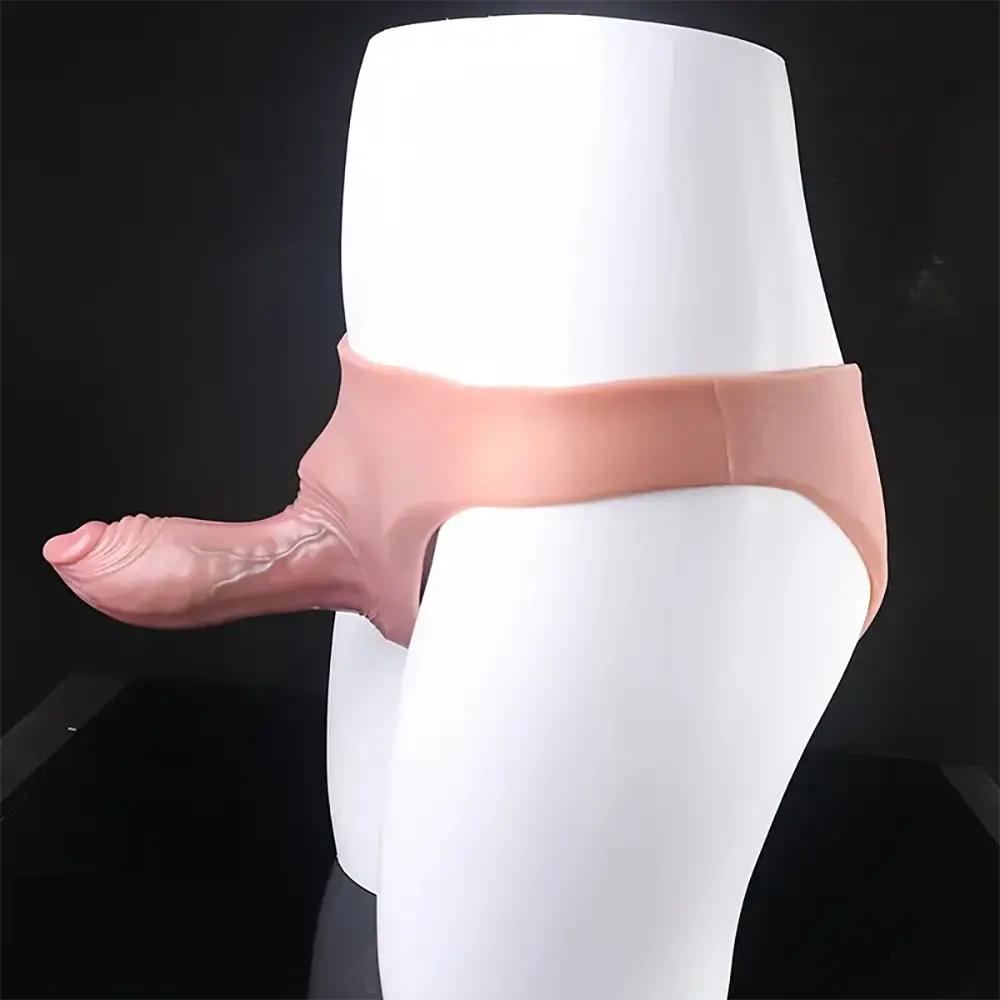6.1in Silicone Wearable Hollow Dildo Panty With Briefs Adult Sex Toy