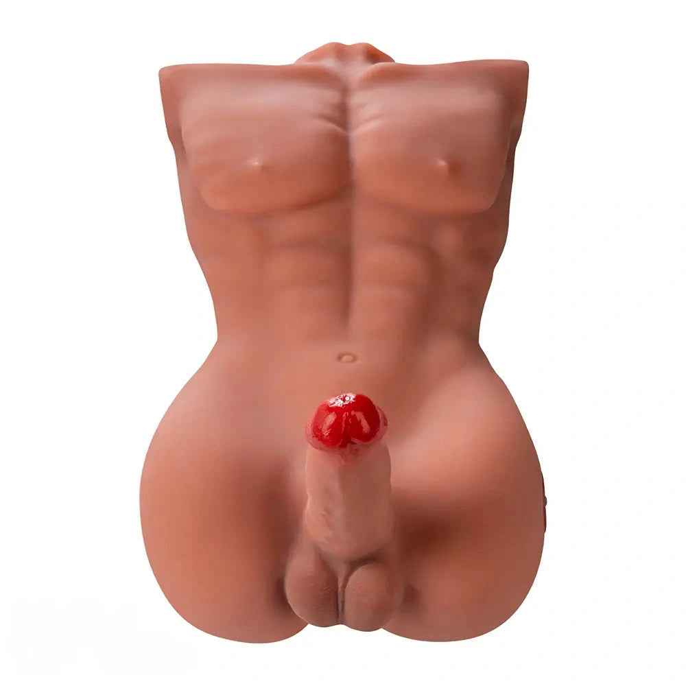 6.1in Super Real Exclusive Lover Male Torso Dildo Vibrating Thrusting Cock