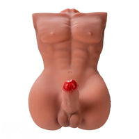 6.1in Super Real Exclusive Lover Male Torso Dildo Vibrating Thrusting Cock