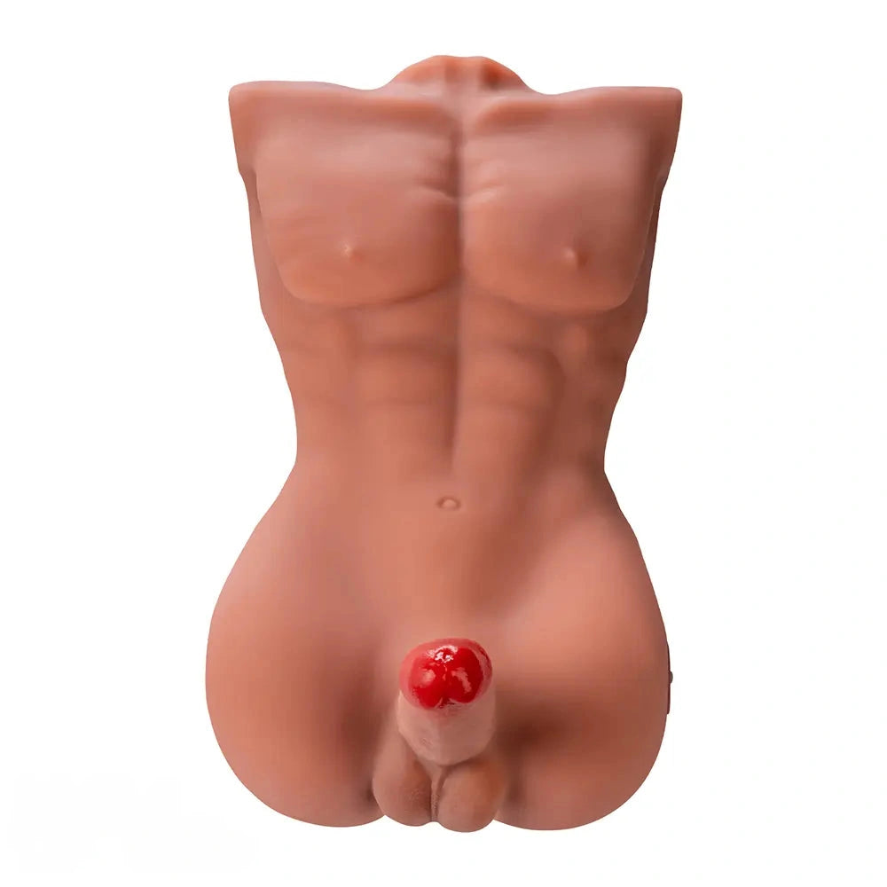 6.1in Super Real Exclusive Lover Male Torso Dildo Vibrating Thrusting Cock