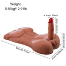 6.1in Super Real Exclusive Lover Male Torso Dildo Vibrating Thrusting Cock
