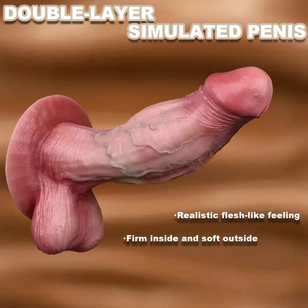 6.1in Thick Liquid Dual Density Silicone Masturbation Penis Vaginal Dildo