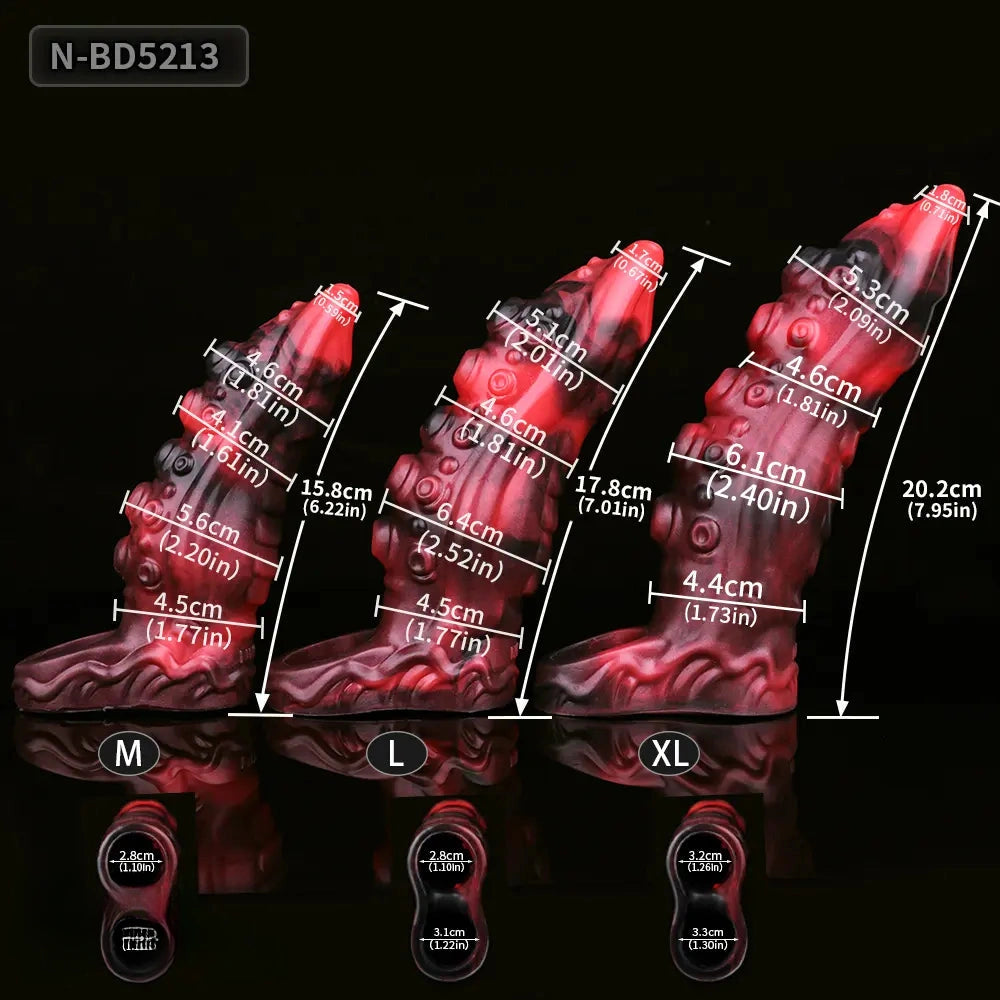 6.22in 7.01in 7.95in Tentacle Animal Penis Soft Dildo Sleeve Cock Extender