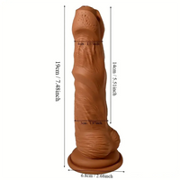 6.22in 7.48in 8.66in Silicone Soft Uncut Meat Dildo For G-spot Stimulator