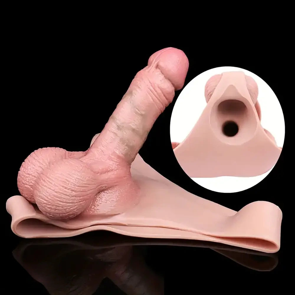 6.22in Realistic Silicone Wearable Strap-On Dildo Sleeve Panties