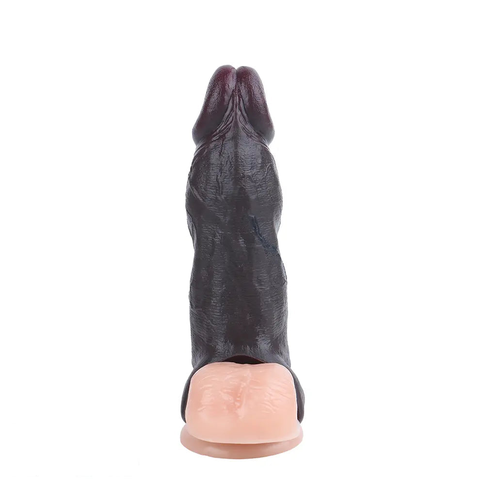 6.22in Silicone Realistic Cock Ring Dildo Sleeve Soft Male Penis Sleeve