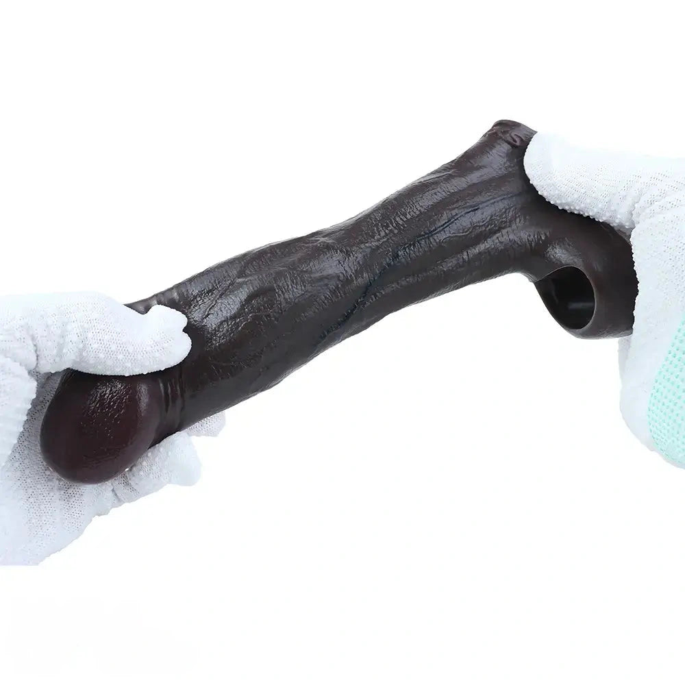 6.22in Silicone Realistic Cock Ring Dildo Sleeve Soft Male Penis Sleeve