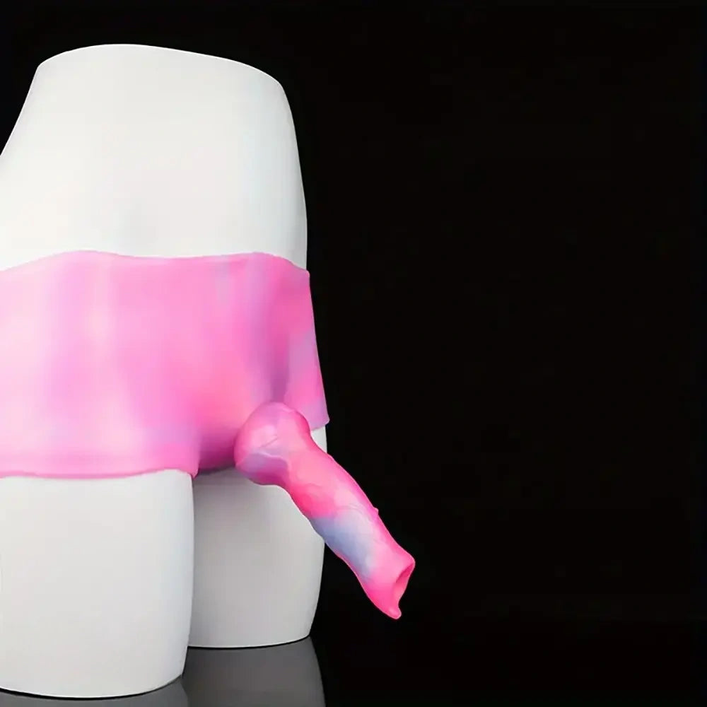6.25in Silicone Dog Knot Soft Animal Dildo Wearable Panty For Role Play