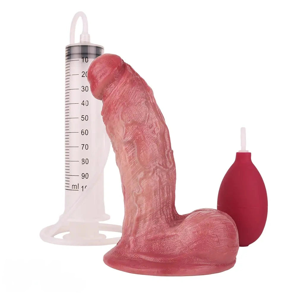 6.26in Dual Density Silicone Ejaculating Dildo For Couple Foreplay Item