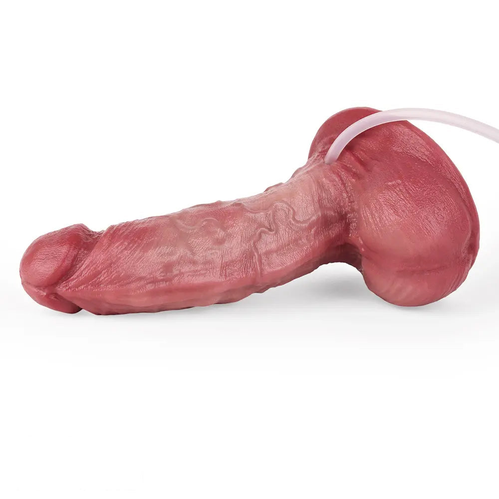 6.26in Dual Density Silicone Ejaculating Dildo For Couple Foreplay Item