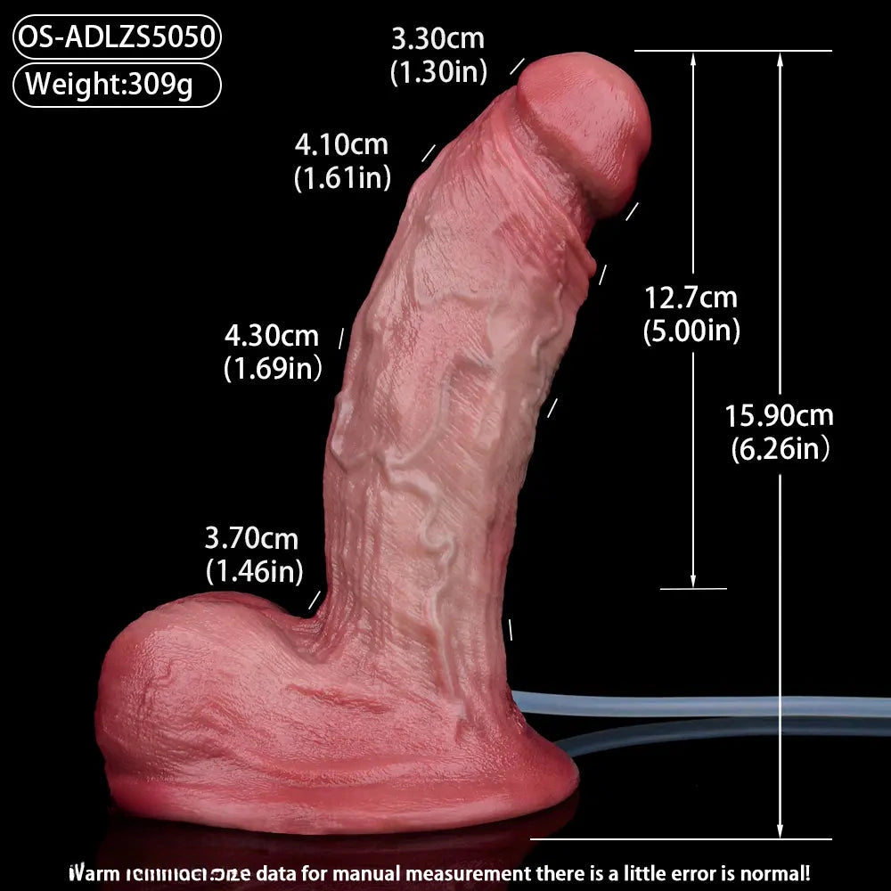 6.26in Dual Density Silicone Ejaculating Dildo For Couple Foreplay Item
