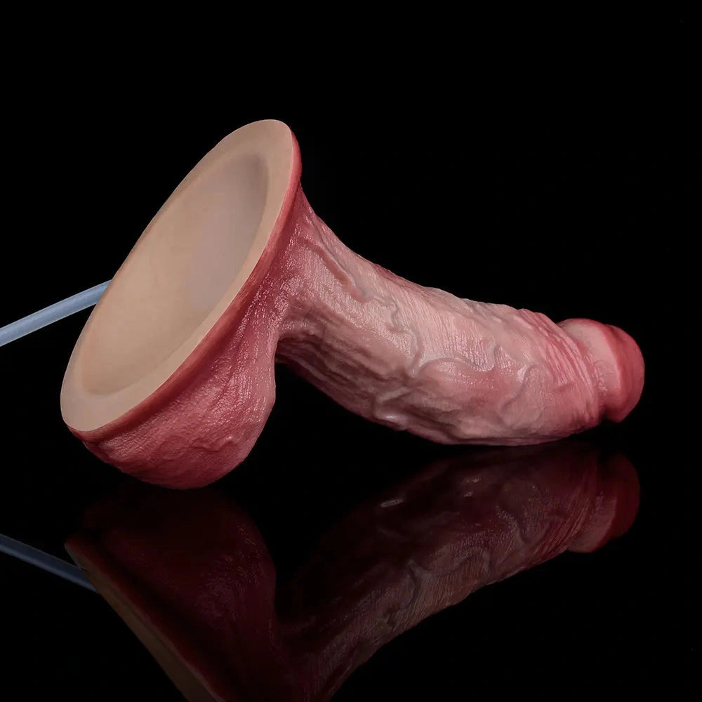 6.26in Dual Density Silicone Ejaculating Dildo For Couple Foreplay Item