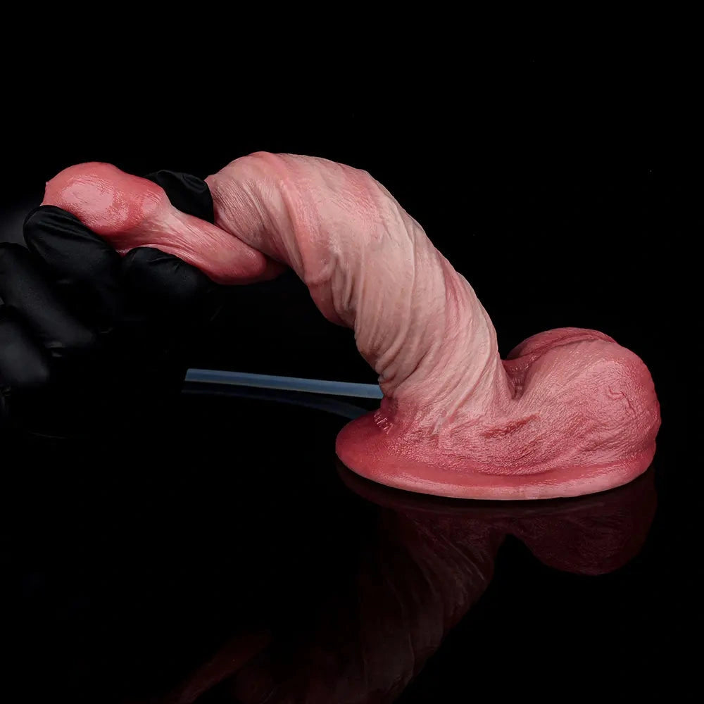 6.26in Dual Density Silicone Ejaculating Dildo For Couple Foreplay Item
