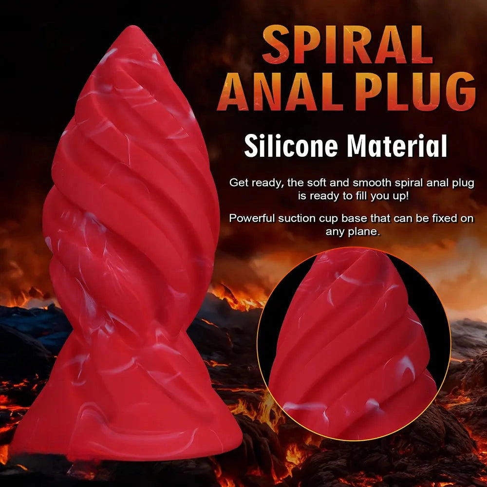 6.29in 7.48in 8.66in 9.84in Fantasy Spiral Butt Plug Dildo Lightweight Toy