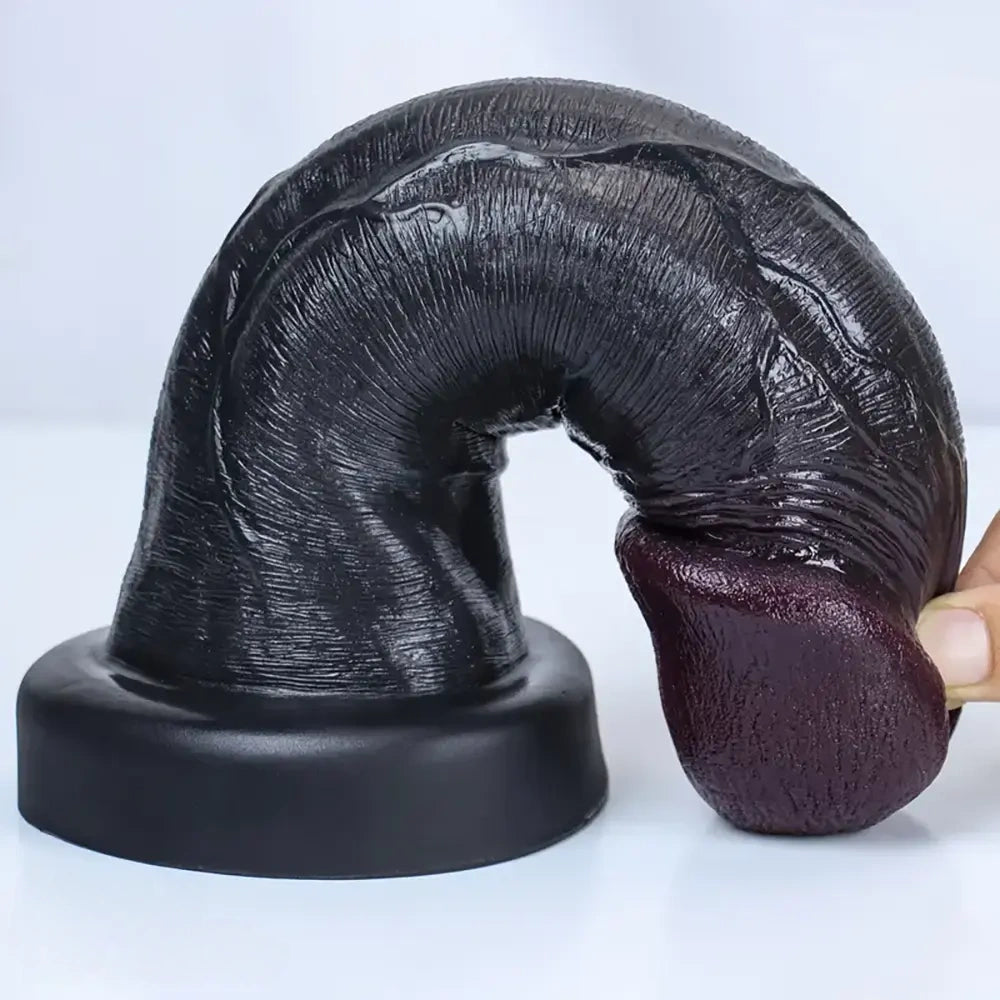 6.29in 7.87in 9.05in 10.03in Ebony Big Head Glans Mushroom Dildo
