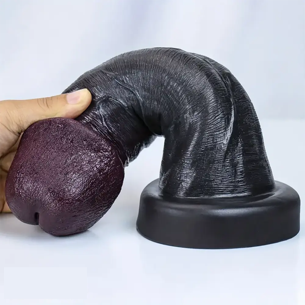 6.29in 7.87in 9.05in 10.03in Ebony Big Head Glans Mushroom Dildo