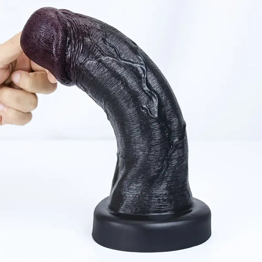 6.29in 7.87in 9.05in 10.03in Ebony Big Head Glans Mushroom Dildo