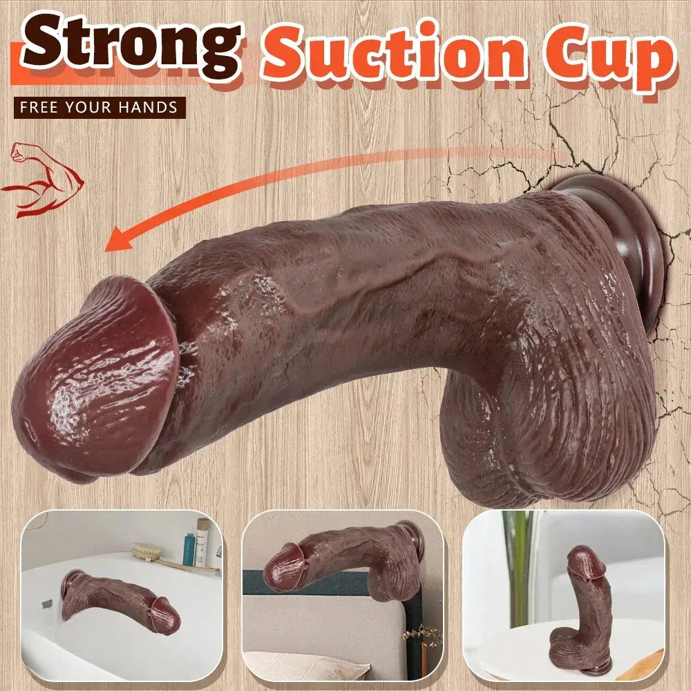 6.29in 7.87in 9.64in Curved Strap on Realistic Dildo Unisex Cock Sex Toy