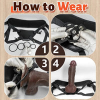 6.29in 7.87in 9.64in Curved Strap on Realistic Dildo Unisex Cock Sex Toy