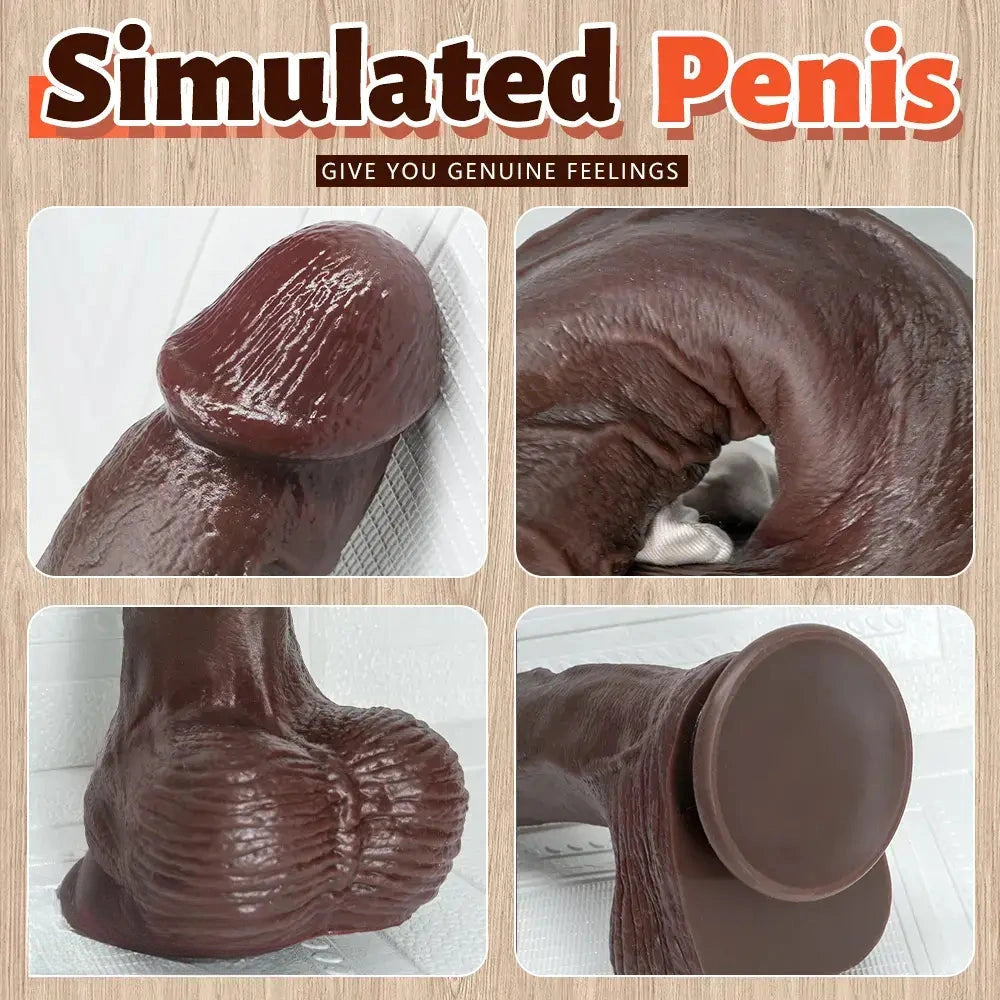 6.29in 7.87in 9.64in Curved Strap on Realistic Dildo Unisex Cock Sex Toy
