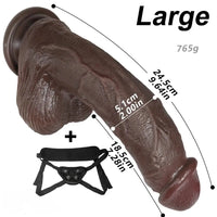 6.29in 7.87in 9.64in Curved Strap on Realistic Dildo Unisex Cock Sex Toy