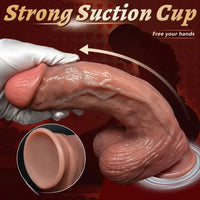 6.29in 7.87in 9.64in Double Layer Curved Silicone Strap on Dildo For Love