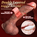 6.29in 7.87in 9.64in Double Layer Curved Silicone Strap on Dildo For Love