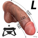6.29in 7.87in 9.64in Double Layer Curved Silicone Strap on Dildo For Love