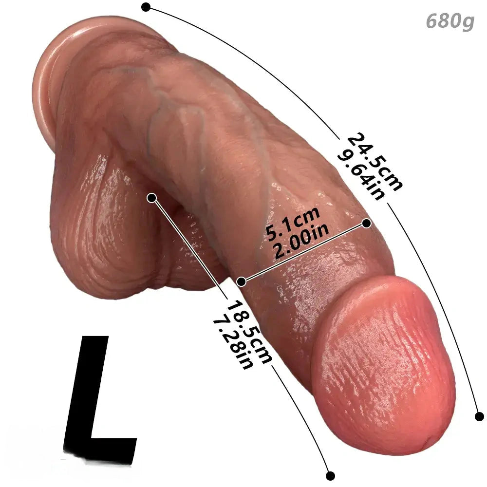 6.29in 7.87in 9.64in Double Layer Curved Silicone Strap on Dildo For Love