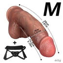 6.29in 7.87in 9.64in Double Layer Curved Silicone Strap on Dildo For Love