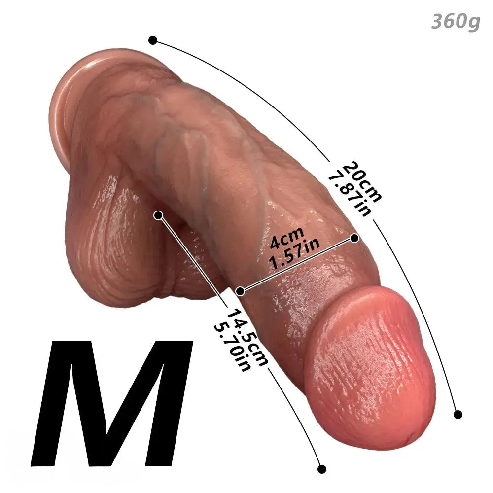 6.29in 7.87in 9.64in Double Layer Curved Silicone Strap on Dildo For Love