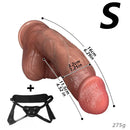 6.29in 7.87in 9.64in Double Layer Curved Silicone Strap on Dildo For Love