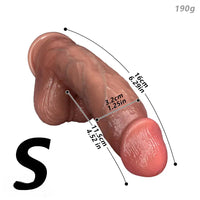 6.29in 7.87in 9.64in Double Layer Curved Silicone Strap on Dildo For Love