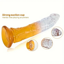 6.29in 7in 7.67in 8.46in Clear Crystal Real Cock Dildo For G-Spot Vagina
