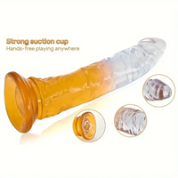 6.29in 7in 7.67in 8.46in Clear Crystal Real Cock Dildo For G-Spot Vagina