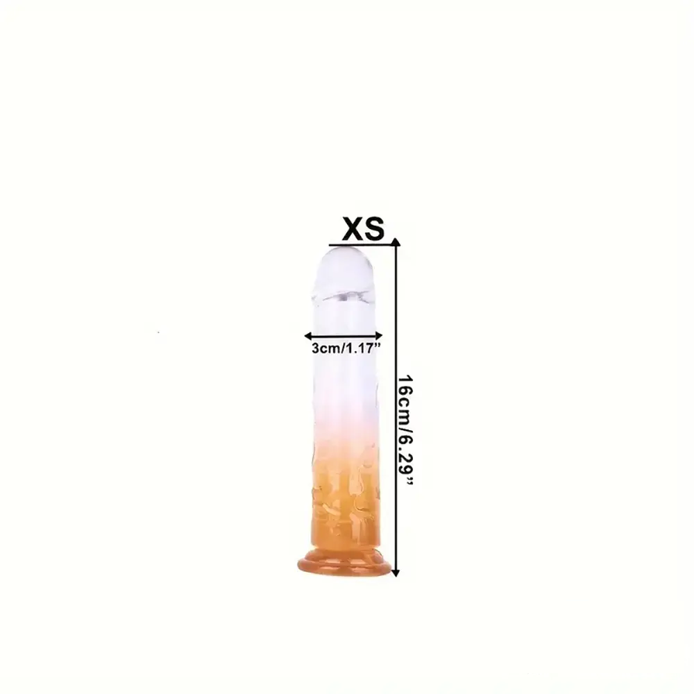 6.29in 7in 7.67in 8.46in Clear Crystal Real Cock Dildo For G-Spot Vagina