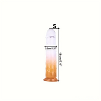 6.29in 7in 7.67in 8.46in Clear Crystal Real Cock Dildo For G-Spot Vagina