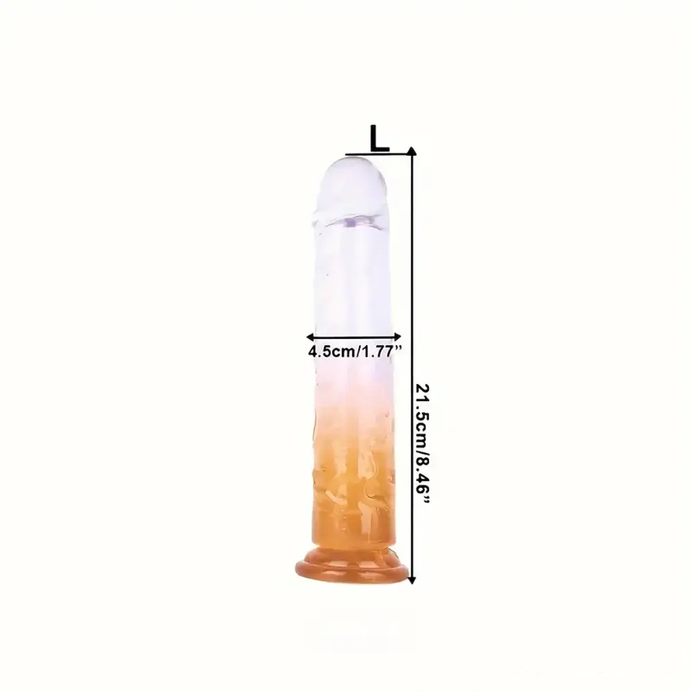 6.29in 7in 7.67in 8.46in Clear Crystal Real Cock Dildo For G-Spot Vagina