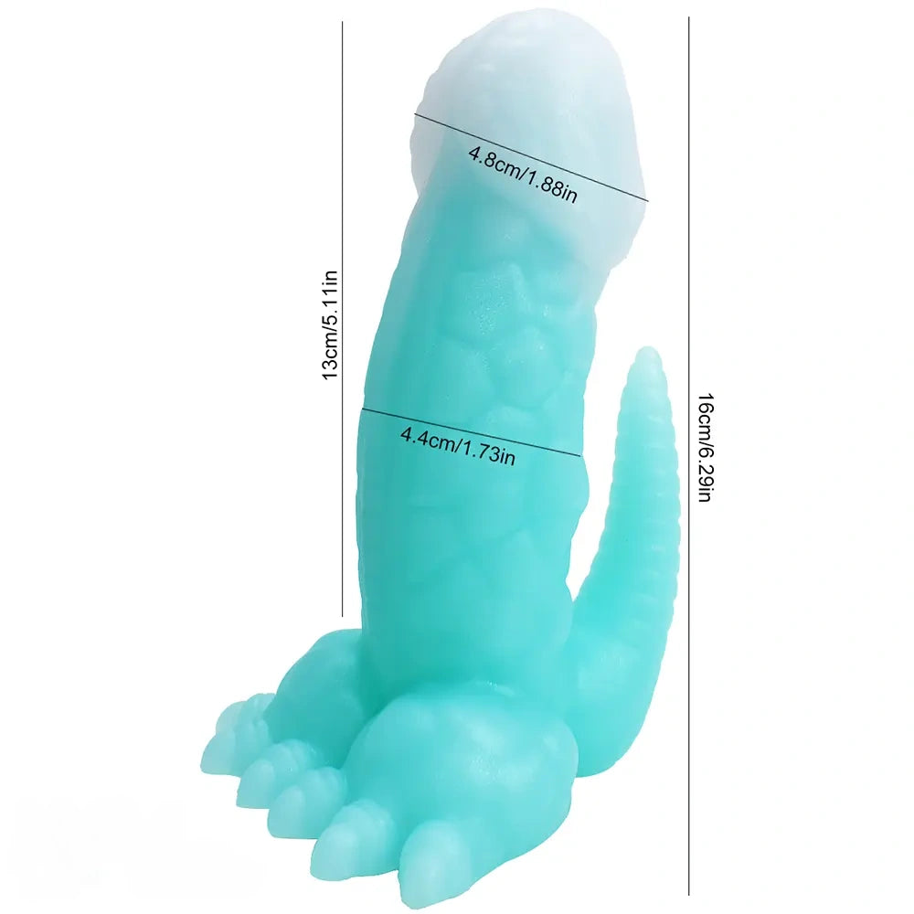 6.29in 8.46in Dinosaur Claw Luminous Dildo For Women Men Sex