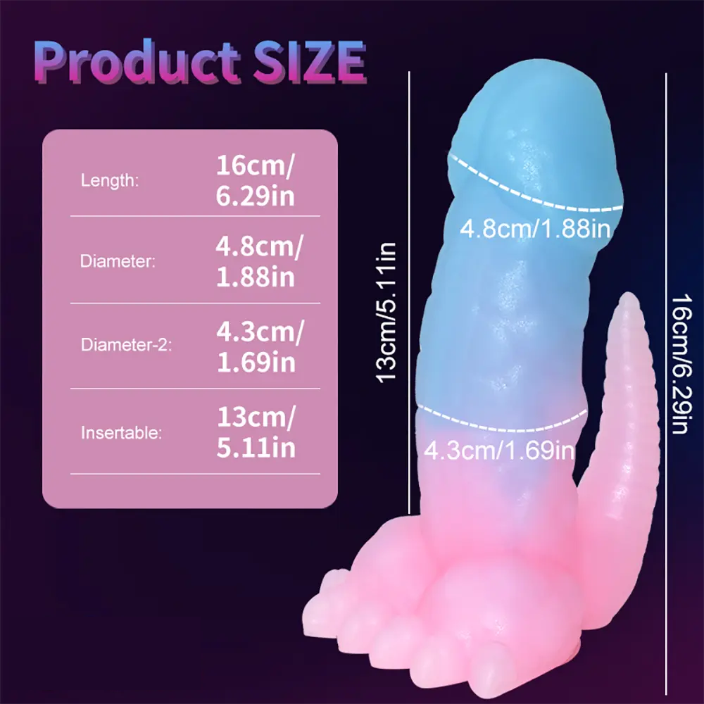 6.29in 8.46in Dinosaur Claw Luminous Dildo For Women Men Sex