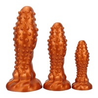 6.29in 8.66in 11.02in Spiked Stripe Silicone Butt Plug Fantasy Dildo Cock Toy