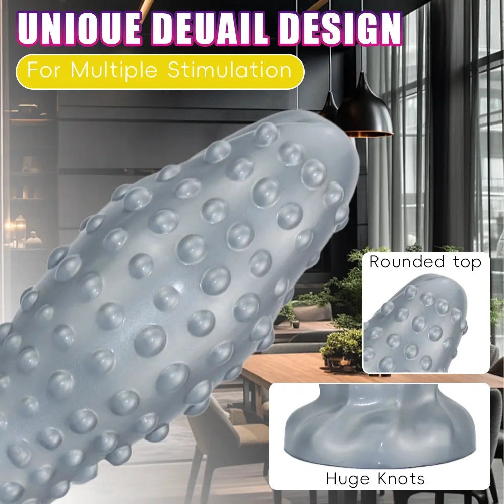 6.29in 8.66in 11.02in Spiked Stripe Silicone Butt Plug Fantasy Dildo Cock Toy