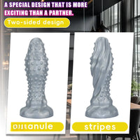 6.29in 8.66in 11.02in Spiked Stripe Silicone Butt Plug Fantasy Dildo Cock Toy