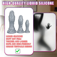 6.29in 8.66in 11.02in Spiked Stripe Silicone Butt Plug Fantasy Dildo Cock Toy