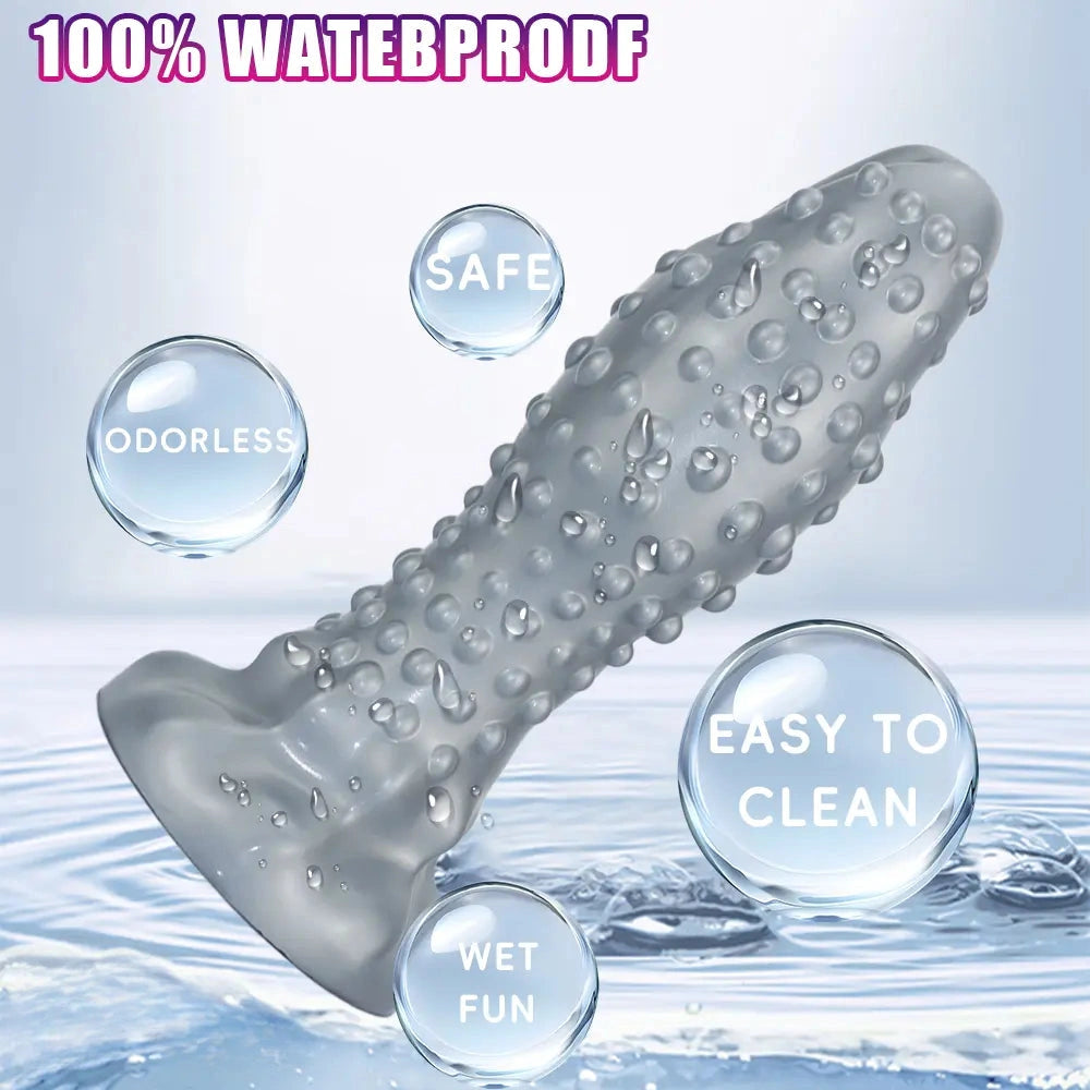 6.29in 8.66in 11.02in Spiked Stripe Silicone Butt Plug Fantasy Dildo Cock Toy